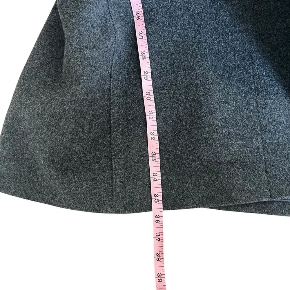Burberry London Wool Cashmere Coat Gray Long Wrap Collar Back Belt UK 6 US 4 - Image 12