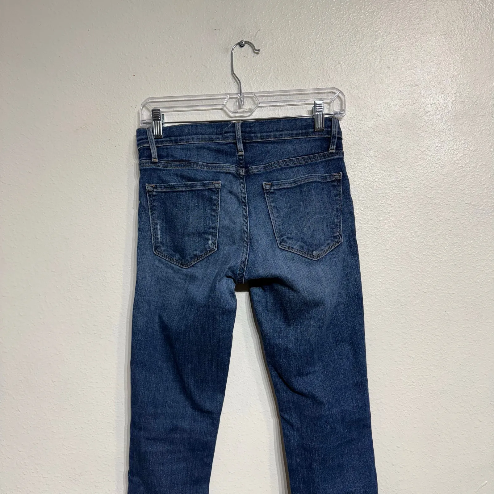 FRAME Blue Le Skinny de Jeanne Distressed Jeans Sz 26 - Image 9