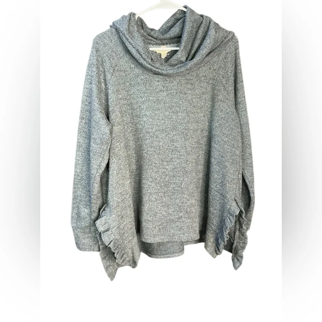 Cupio Heather Gray Cowl Neck Sweater - Image 2