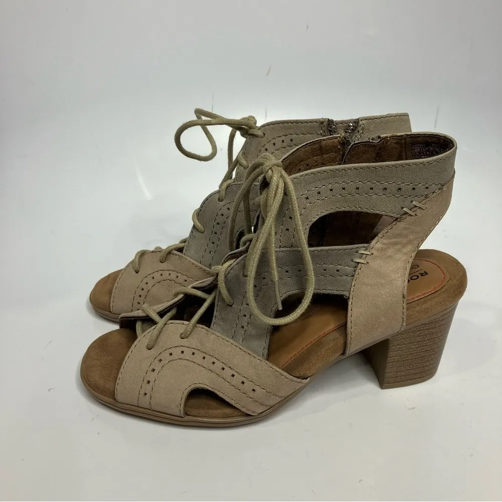 Rockport Cobb Hill‎ Hattie lace gladiator sandals multicolored leather size 6 Gray - Image 3