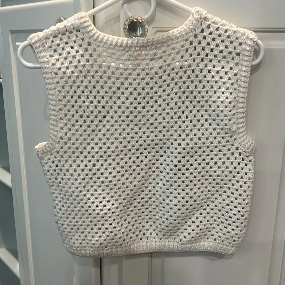 Mango MNG Granny Square Hand Crocheted Sweater XS/S - Image 5