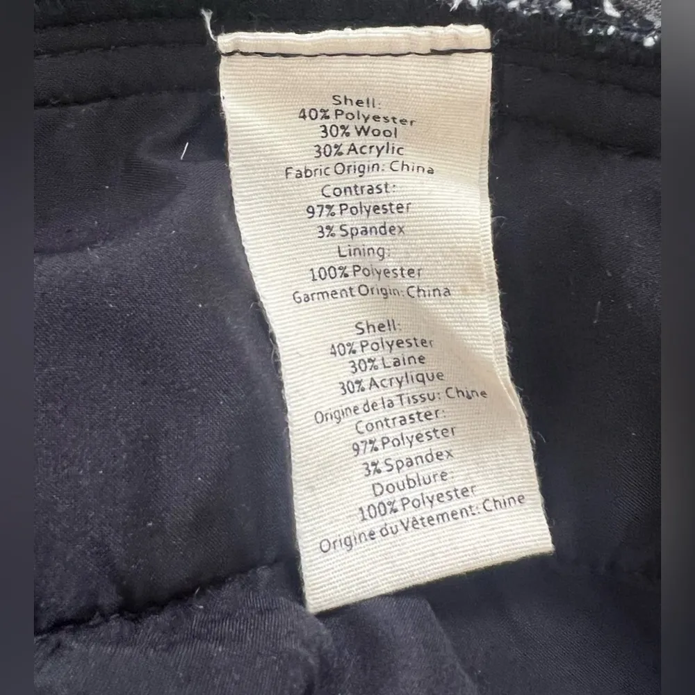 L'AGENCE Paperbag Tweed Shorts Houndstooth Tassels Belt Black White Pleated - Image 5