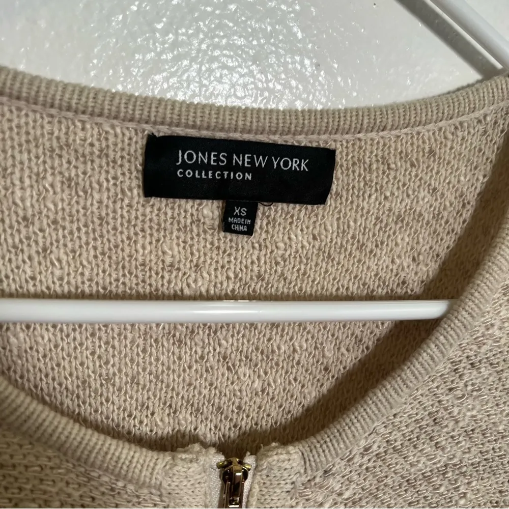 Jones New York Collection Tweed Jacket Beige Cream XS - Image 9