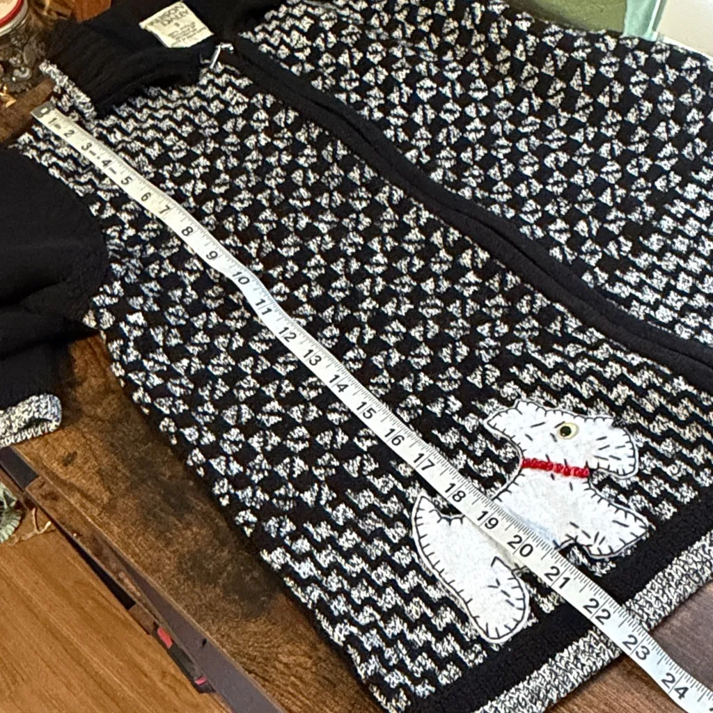 Vintage Scottie Dog Sweater Cardigan Black - Image 6