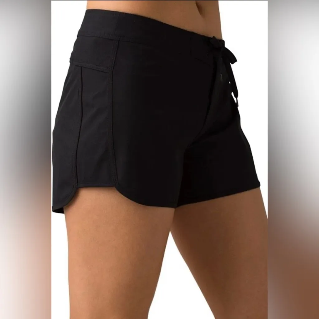 Prana Chaffie Women's Black Athletic Shorts,Size L - Image 2