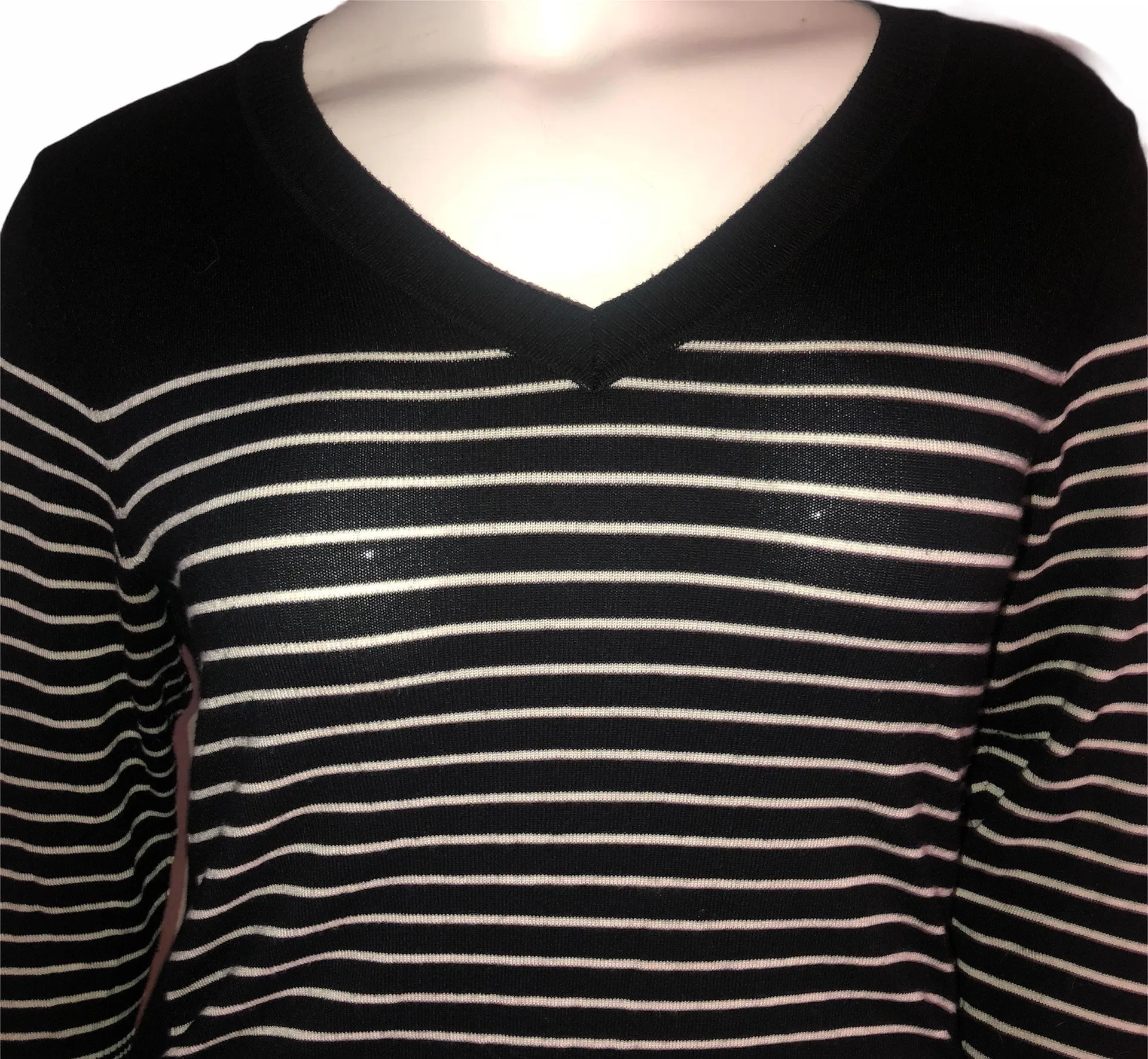 Roz & Ali Striped Ruched Sweater - Image 4