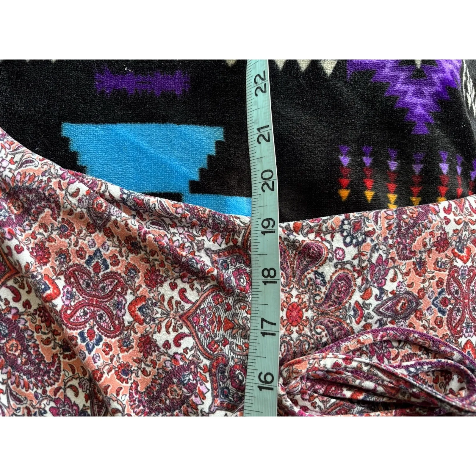 Bobbie Brooks‎ Burg/Pink Paisley Midi Wrap Dress Size 1X Short Sleeve Tie Waist Pink - Image 8