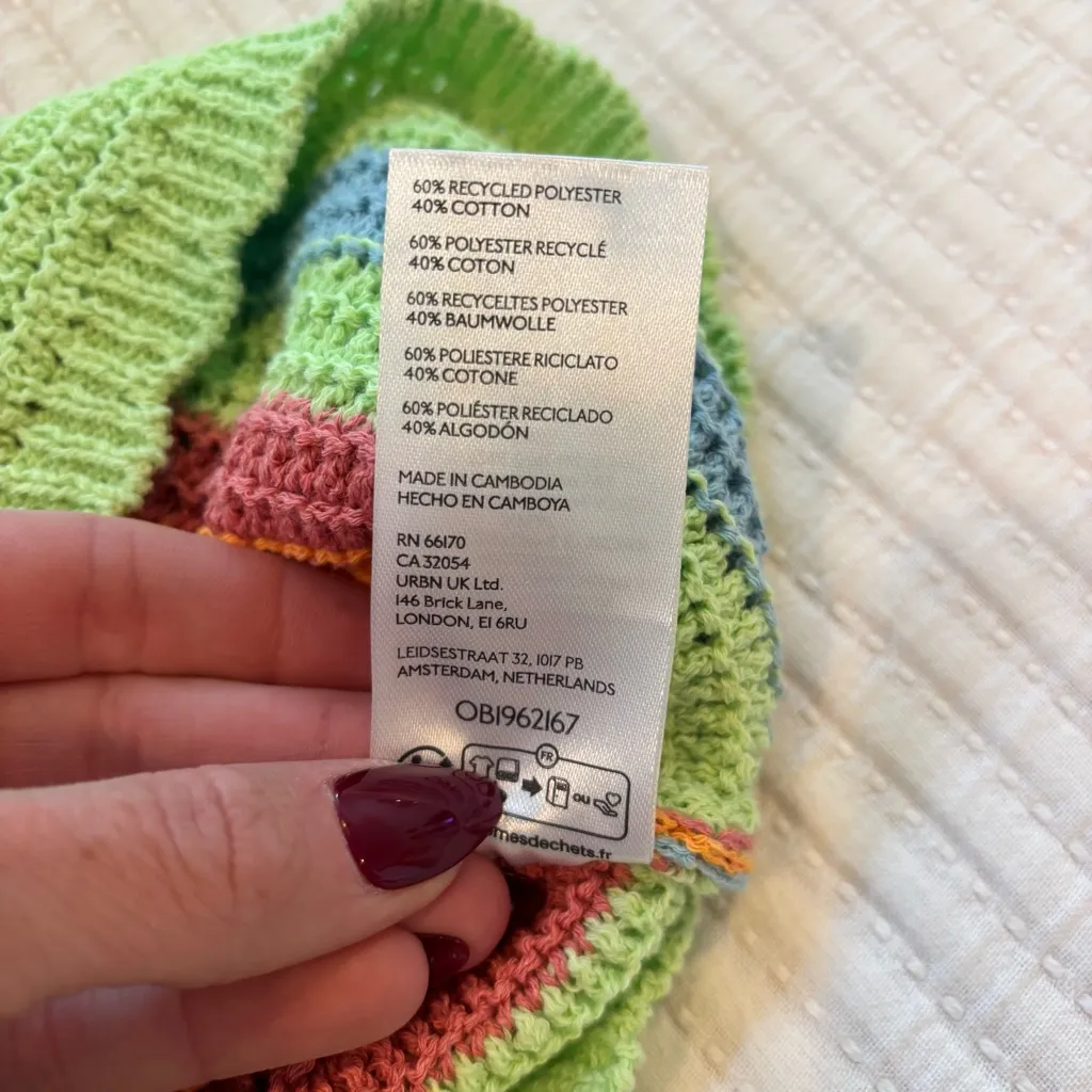 BDG Urban Outfitters Will Knit Sweater Vest Pastel Striped Women's Size Medium - Image 7