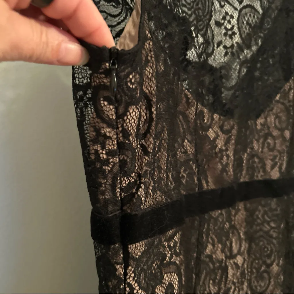 LOFT Black Lace‎ Tank Top whimsy goth grunge fairy lace - Image 8