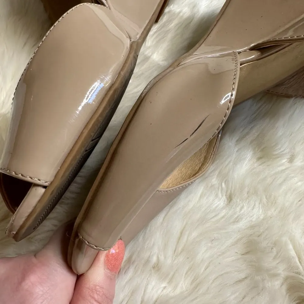 CL by Chinese Laundry Tan Patent Leather Wedge Shoes 8.5M - Image 6