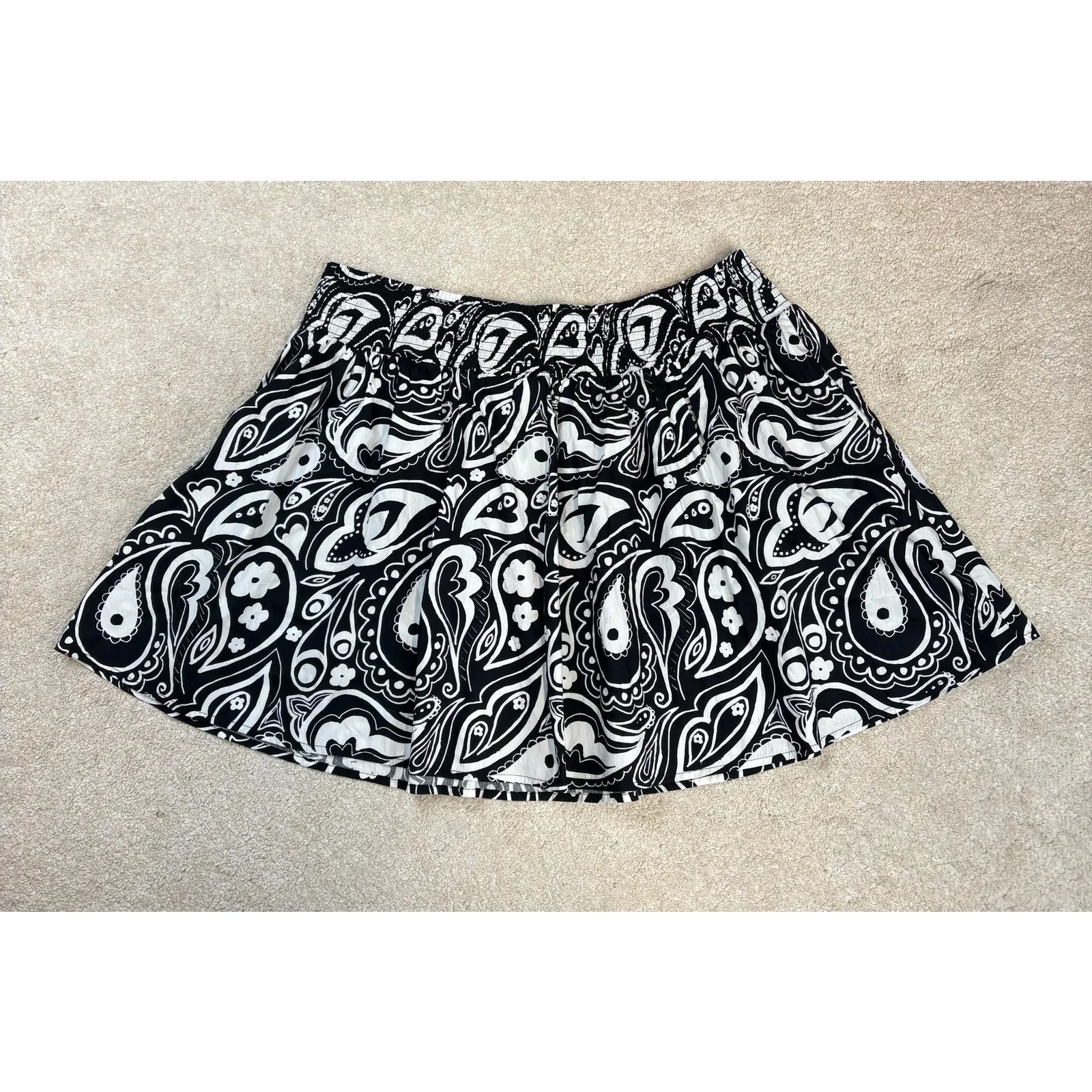 NWT Lucy & Yak Black White Organic Cotton Thea Skirt Size XL - Image 2