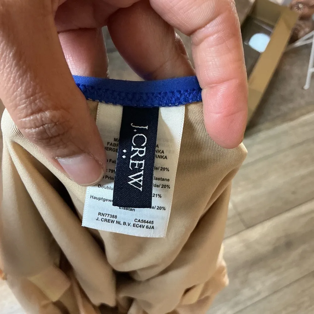 J. Crew One Piece Swimsuit Tie Shoulder V-Neck Cobalt Blue‎ Bathing Suit M - Image 7