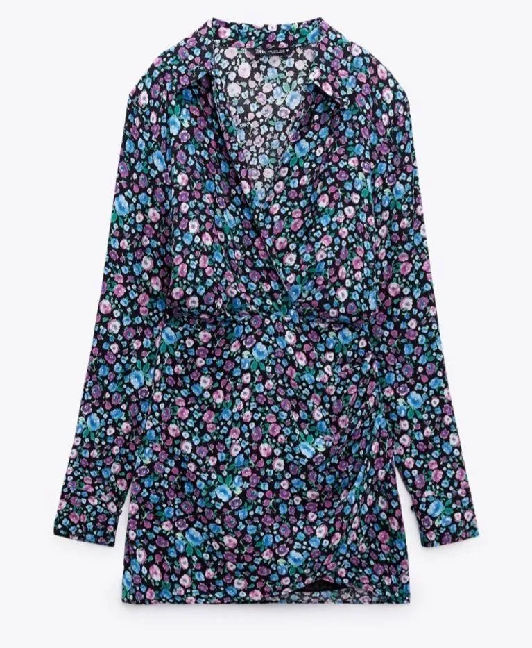 Zara | Floral Long Sleeve Dress - Image 8