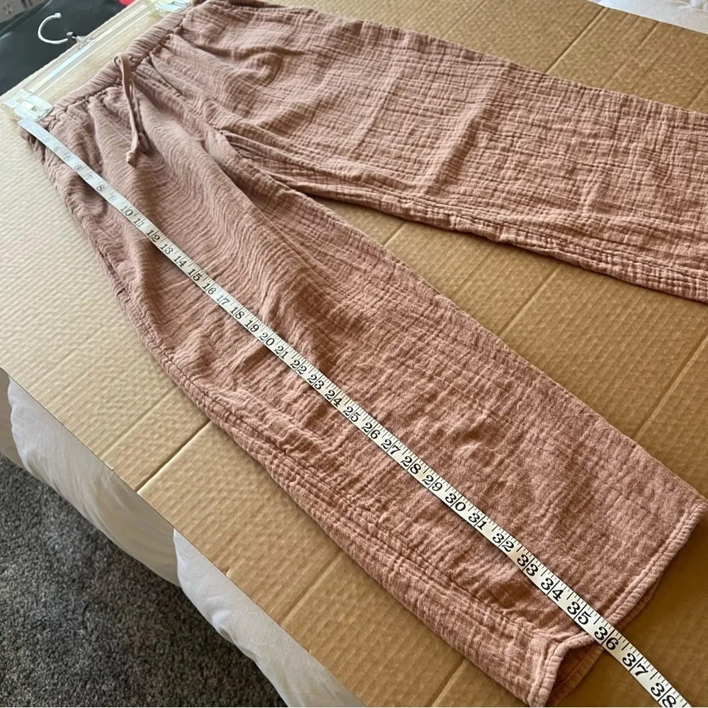Wilfred Free 100% Organic Cotton brown pull on wide leg Sail Pant size S - Image 8