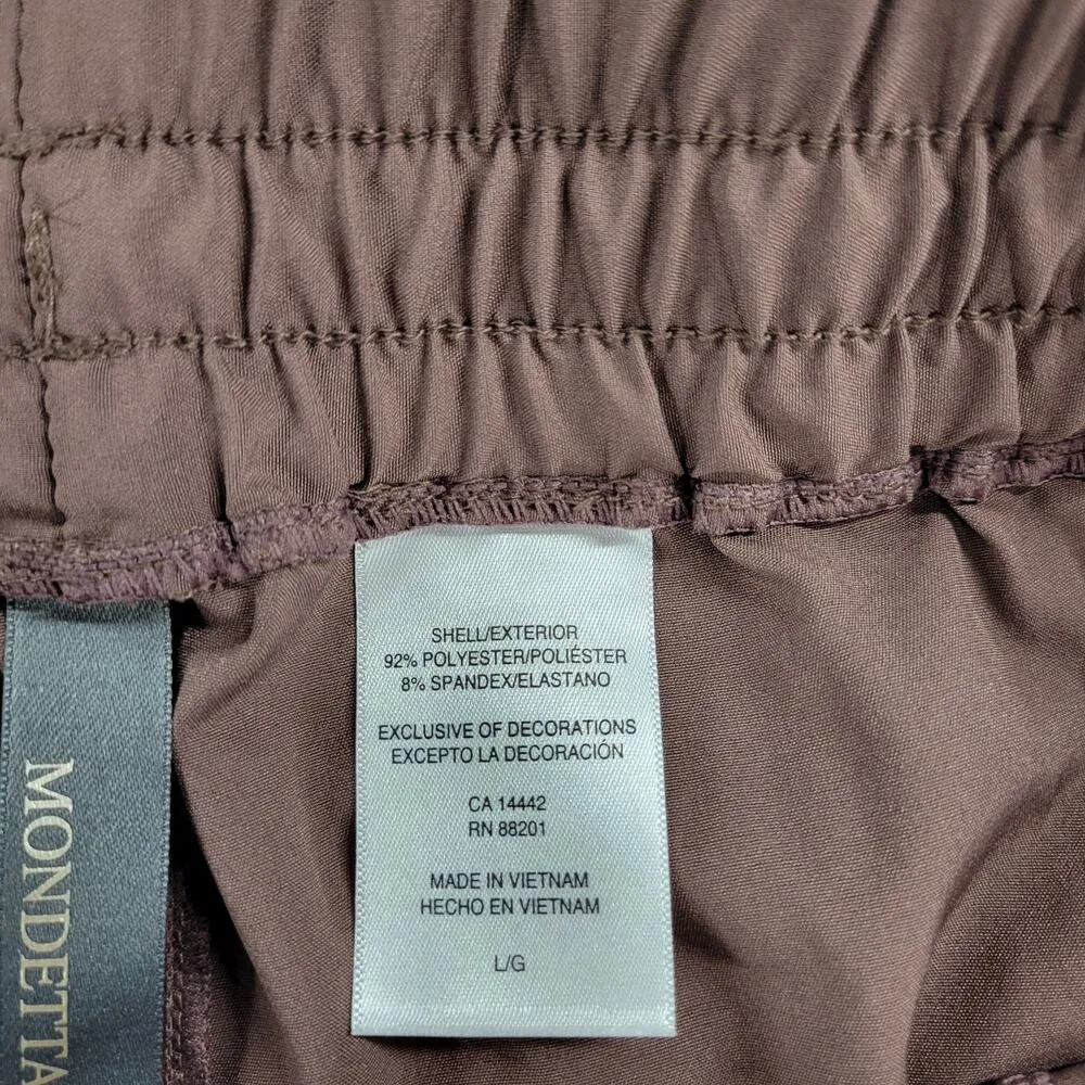 Mondetta Womens Shorts Large Tan Brown Elastic Drawstring Waist Cuffed Athletic - Image 5