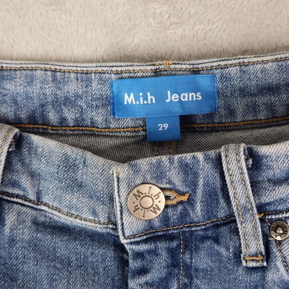 Mih Jeans Womens 29 Daily Jean High Rise Straight Split Raw Hem Stretch Denim - Image 3