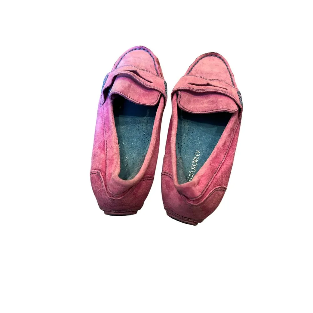 Cynthia Rowley Penny Coral Pink Suede Leather Loafers Size‎ 6 M Driving Shoes - Image 4