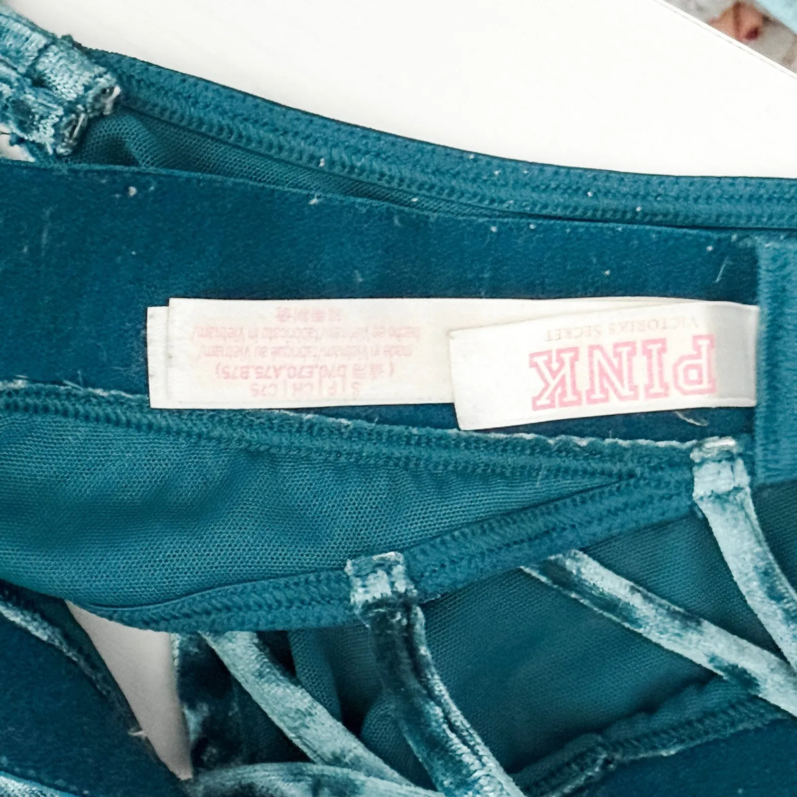 Velvet Bralette‎ Lot 2 Piece Size S Blue Orange Sporty Retro Loungewear Festival - Image 6