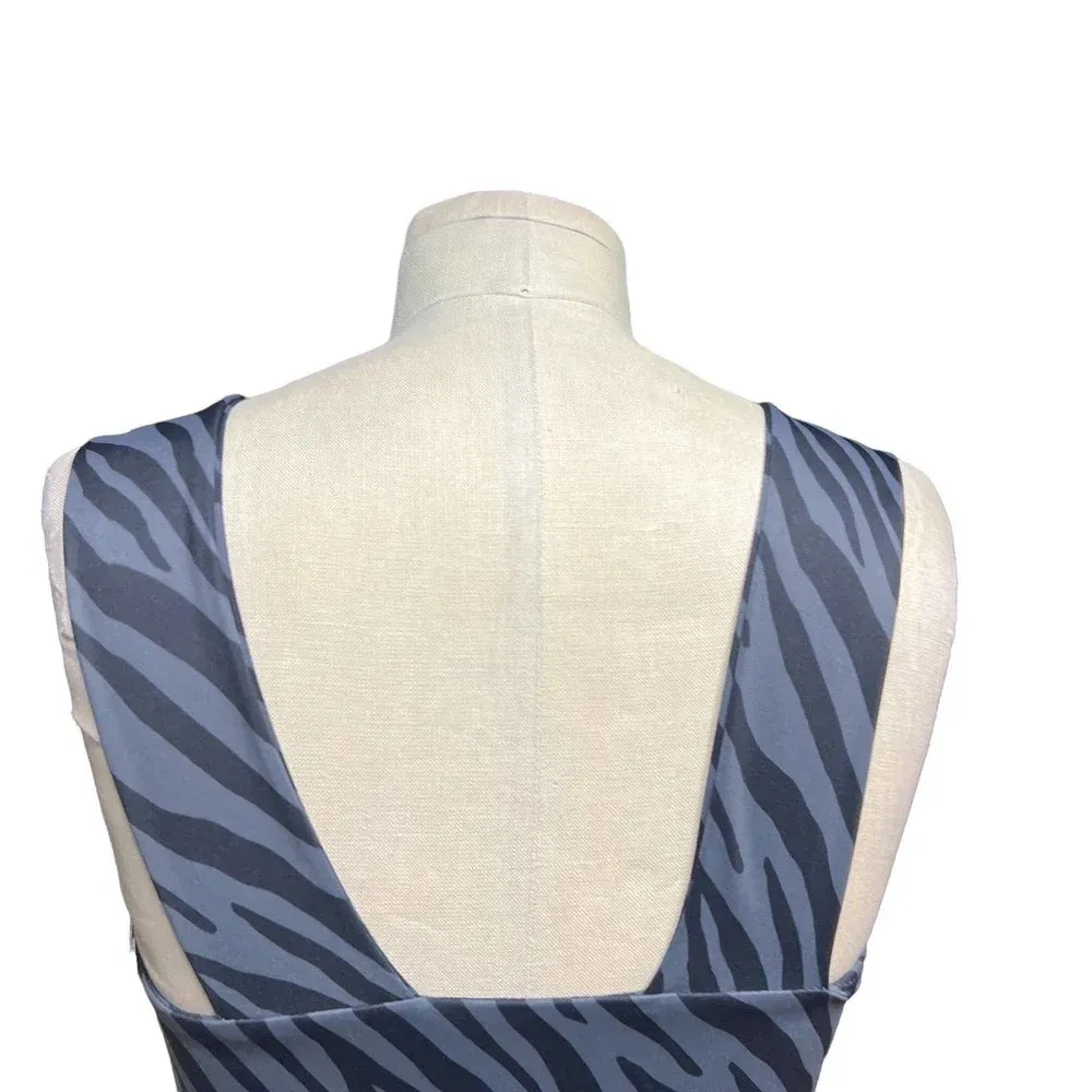 Allfenix Bandeau Sports Bra Tiger Animal Print Stretch Gray Black Size Medium‎ - Image 7