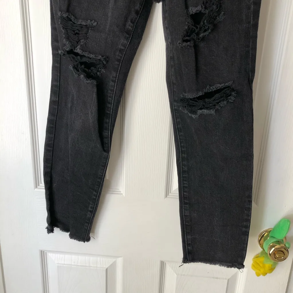 YMI Denim Black Cargo Style Distressed Jeans Black - Image 7