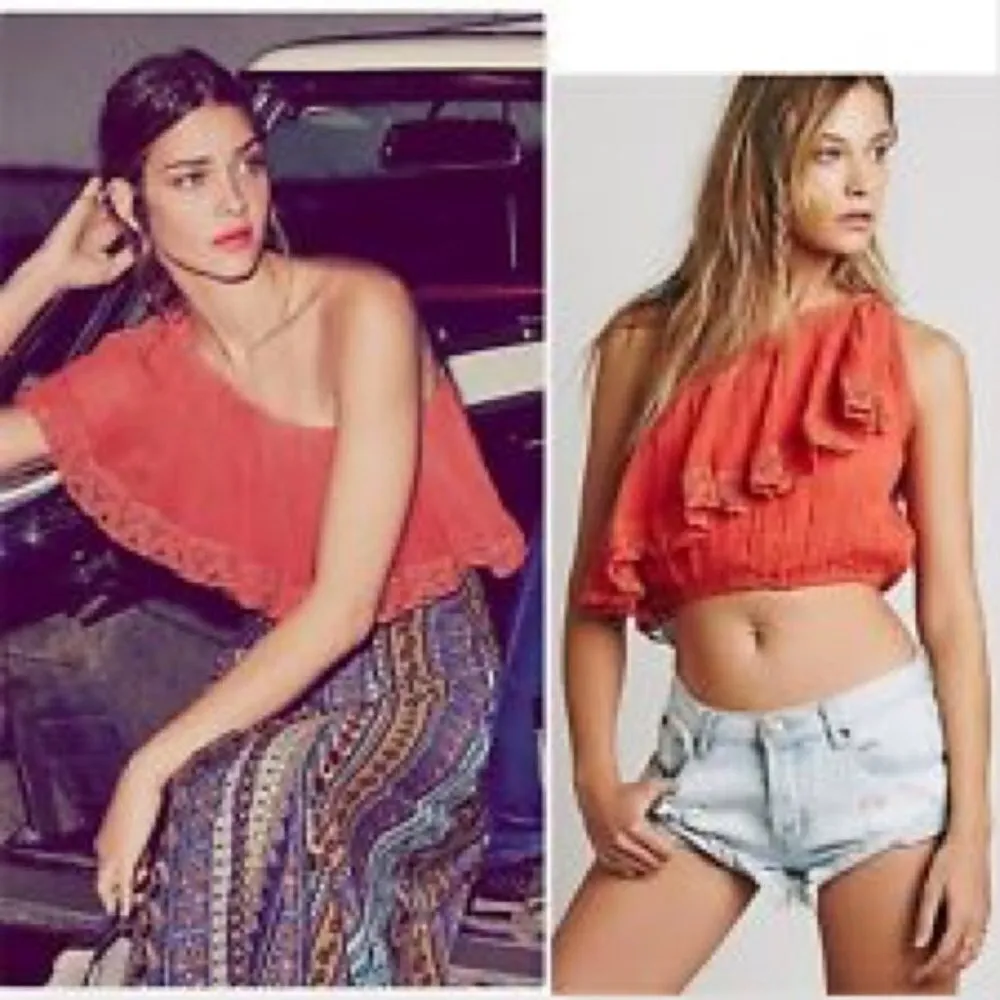NEW Jen’s Pirate Booty x Free People One Shoulder Crop Top Orange Size Large - Image 3