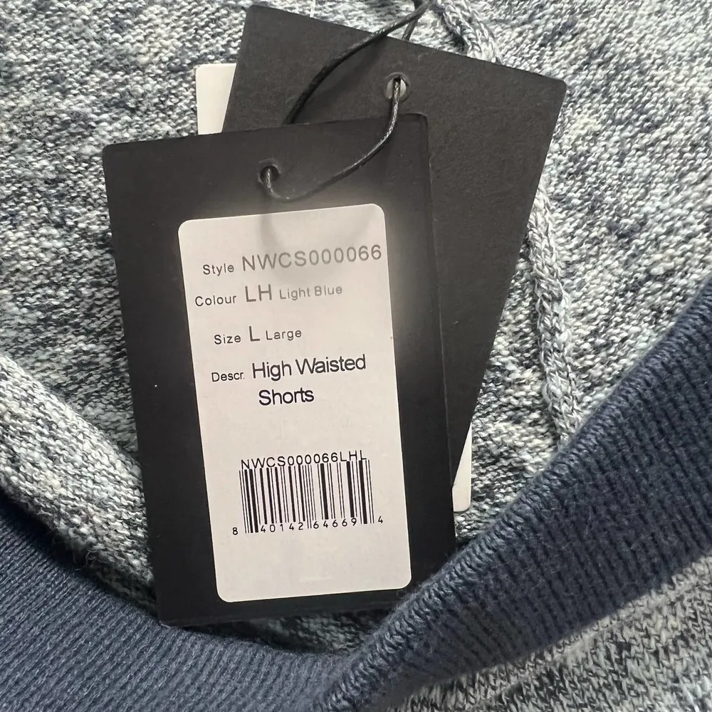 Naadam High Waisted Knit Bike Shorts in Light Blue Cotton Cashmere Size US Large - Image 13