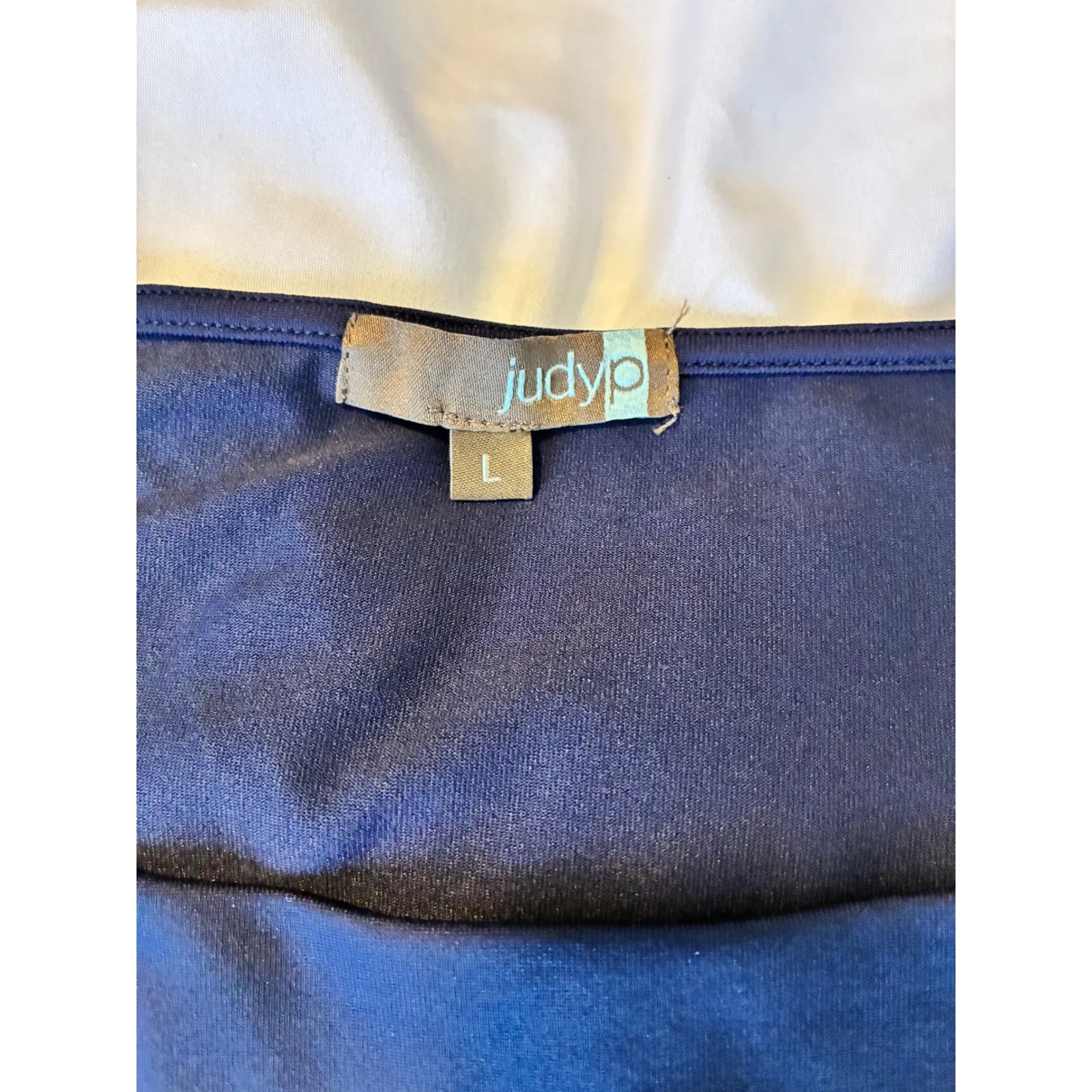 JudyP Sabrina Navy Tunic Top‎ Boat Neck 3/4 Sleeve Stretch Casual Comfy Large Blue - Image 4