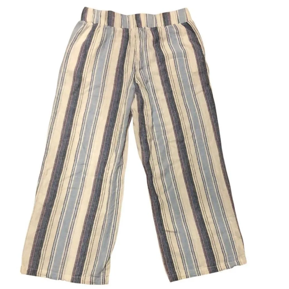Definitions by d jeans Lagenlook Boho Striped Linen Blend Pant size L - Image 7