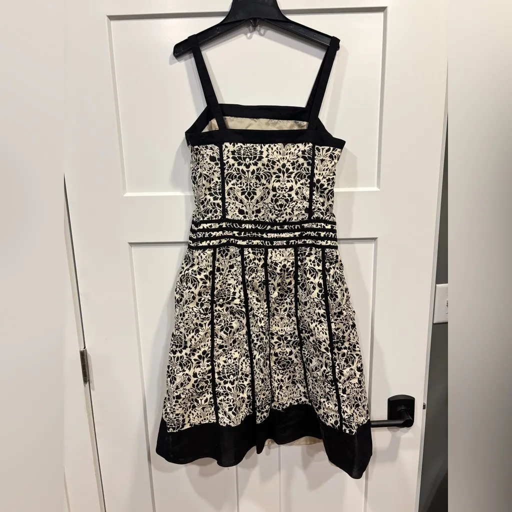 Vintage Liz Claiborne 90s Pin Up Style Size 8 White And Black Floral Dress - Image 3