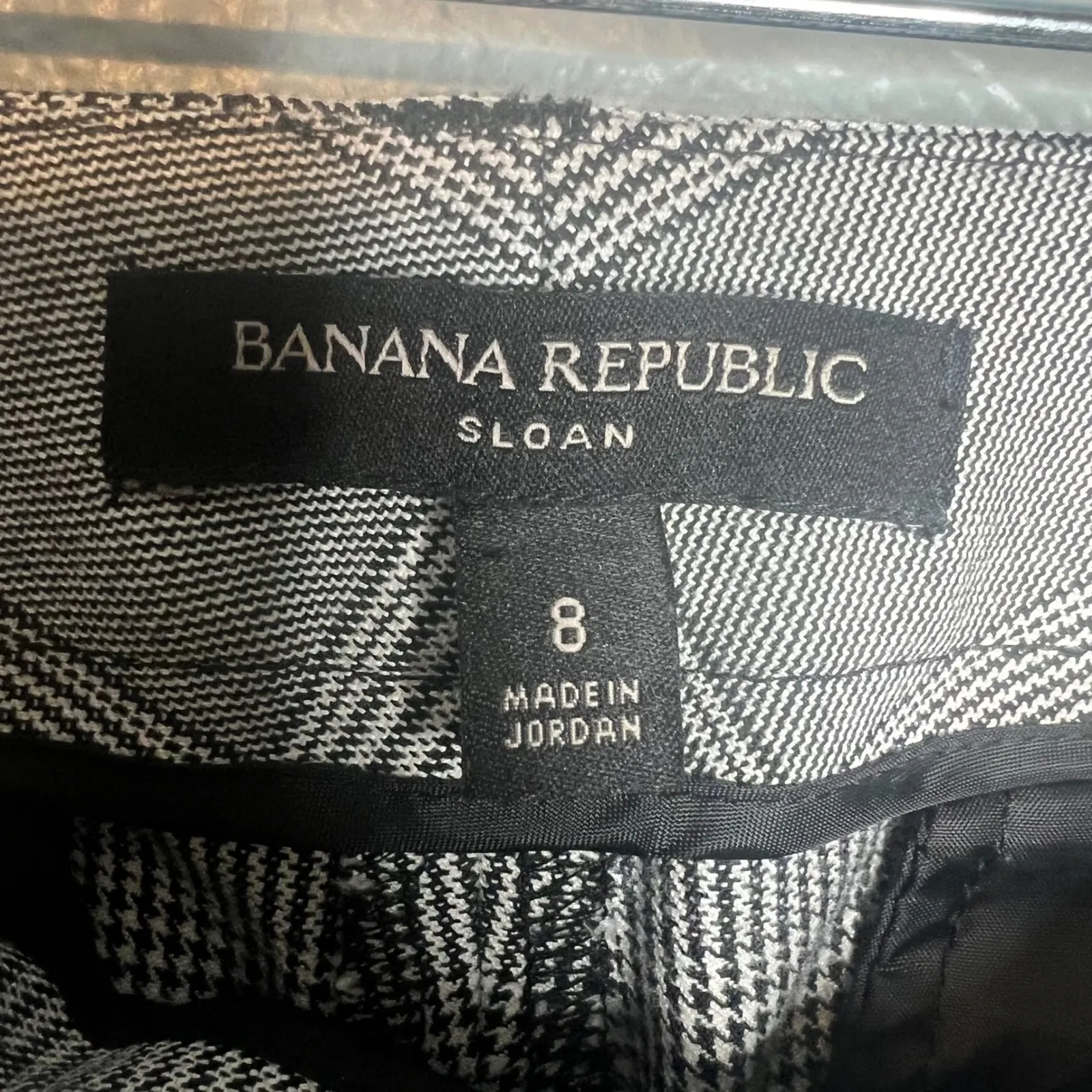 Banana Republic Sloan Fit Plaid Ankle‎ Pants Size 8 Trousers Career Houndstooth - Image 3