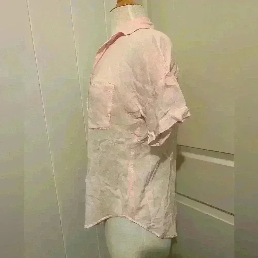 FRANK & EILEEN $189 ROSE Shear Gauze Cotton Button Up Top Blouse XXS Fits Small - Image 6