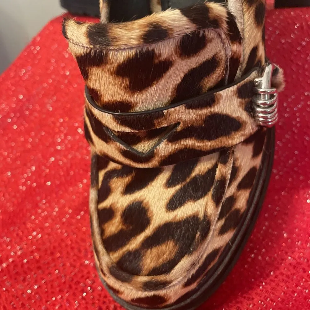 Gianni Bini Calf Hair Leopard Print Fat Square Heels 8.5 VNC - Image 2