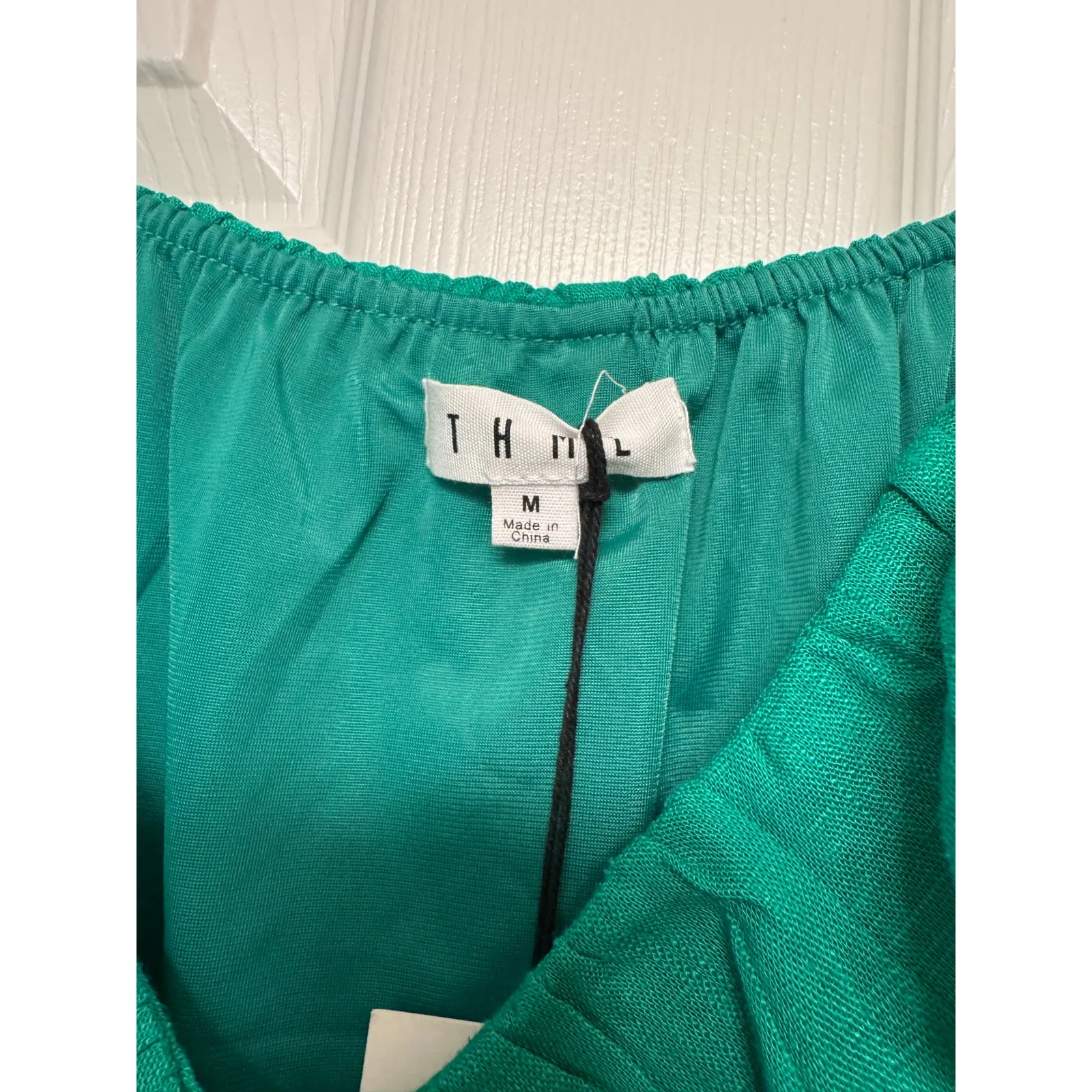 THML Green Maxi Dress with Ruffle Top NWT - Image 2