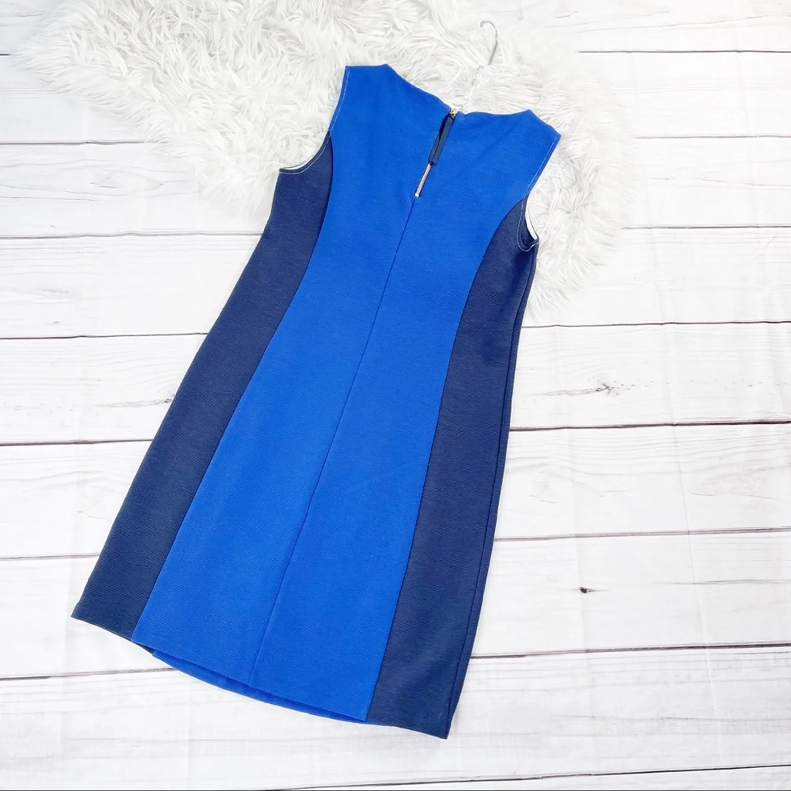 Boden Women's Geraldine Ottoman Colorblock‎ Sleeveless Dress Size 10 J0446 Blue - Image 6