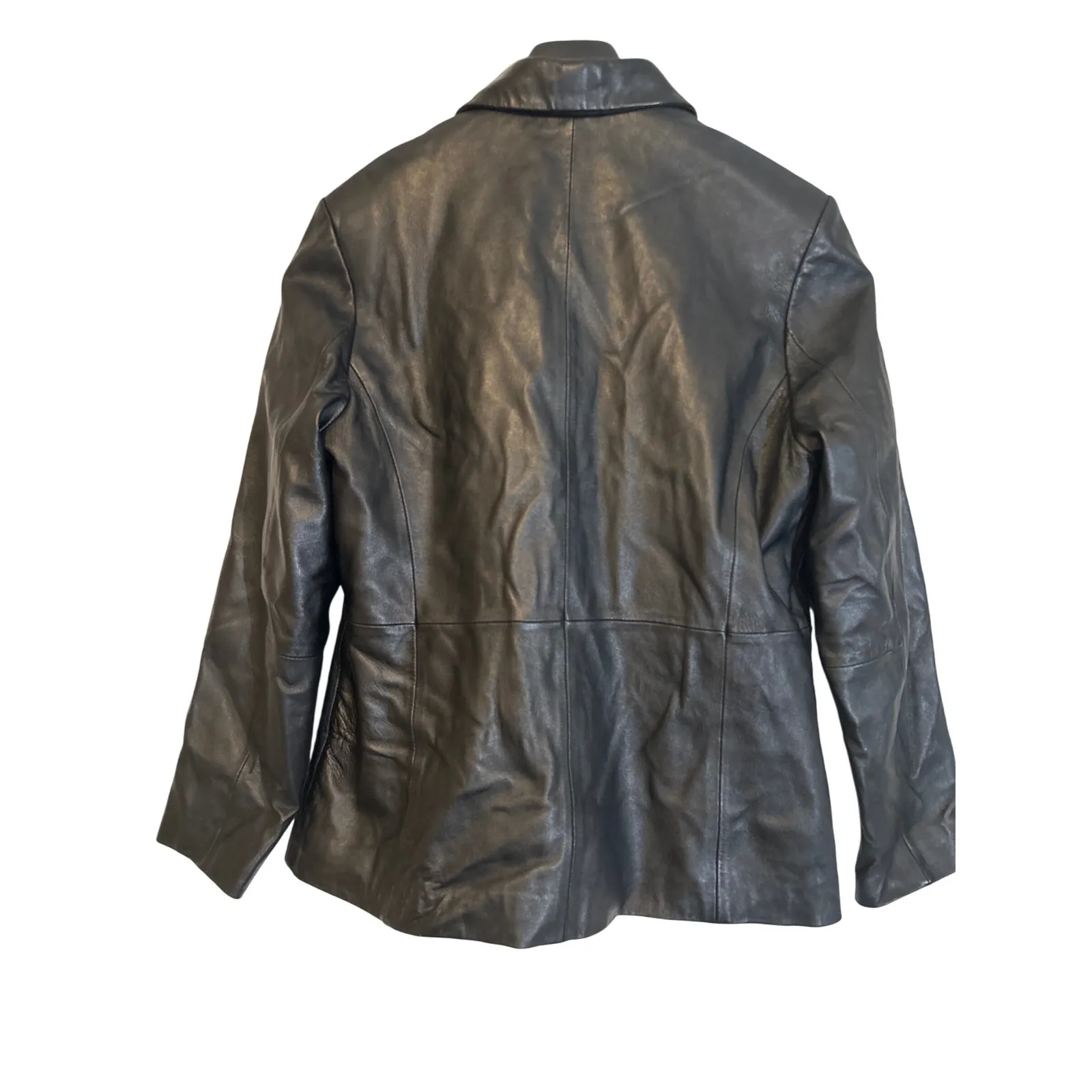 Lambskin Leather Blazer Jacket Black Womens Size L Sonoma Jan Company very soft Size L - Image 4