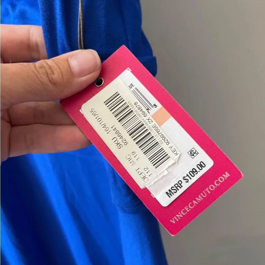 Vince Camuto Royal Blue Maxi Dress Size 2X Long Summer Sleeveless - Image 3