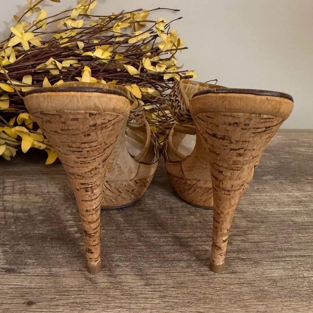 Boston Proper Braided Platform Heel Sandals NO Size Approx. 6/6.5 Open Toe Boho - Image 9