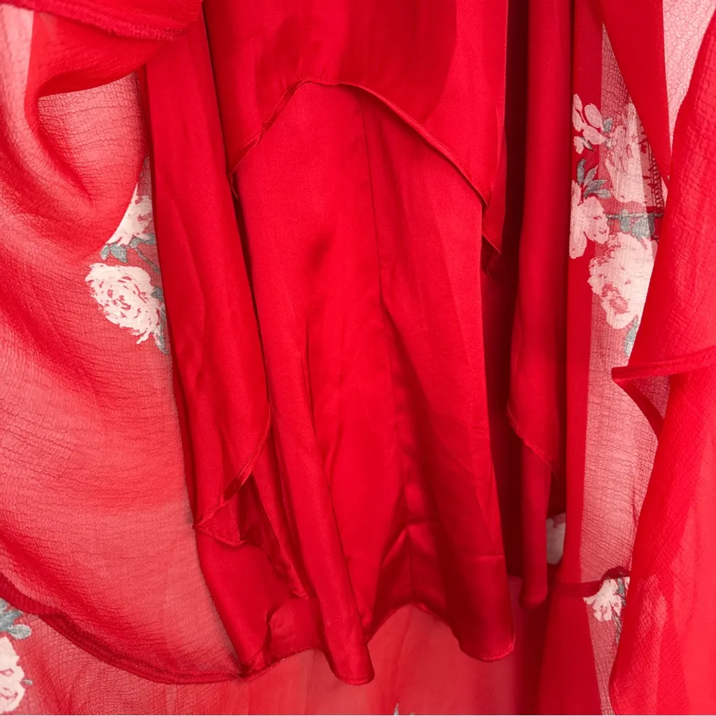 NWT Lulus Love in Bloom Floral High Low Midi Maxi Off the Shoulder Dress Red S - Image 7