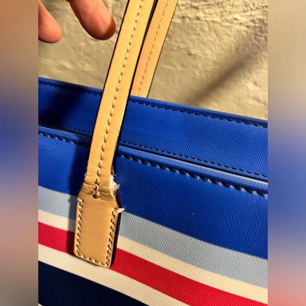 KATE SPADE Eden Street Margareta Stripe Saffiano Leather XL tote- gorgeous bag - Image 9