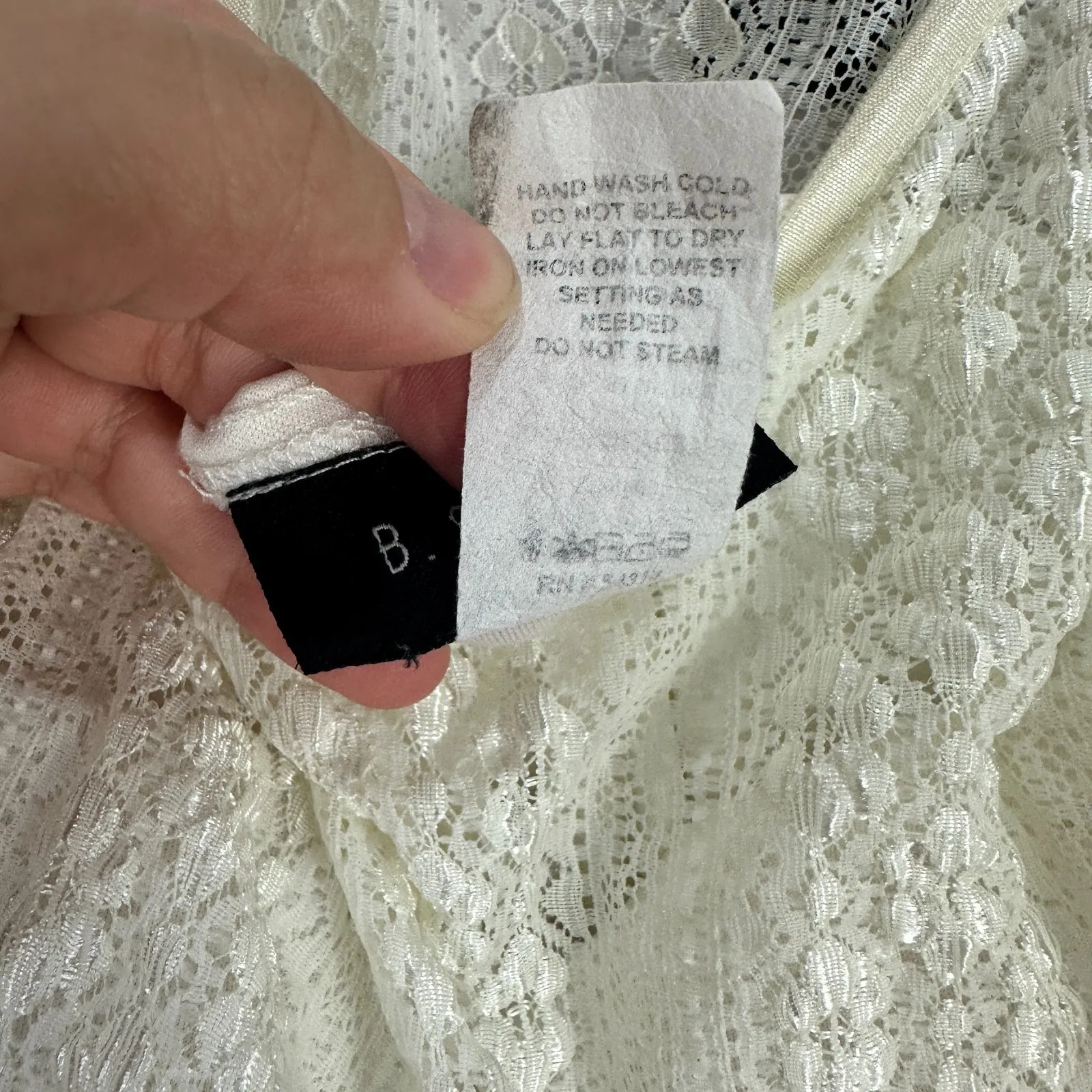 Vintage B. Smart Ivory Lace Fit & Flare Dress Size 11/12 Fairy Coquette Ethereal - Image 3