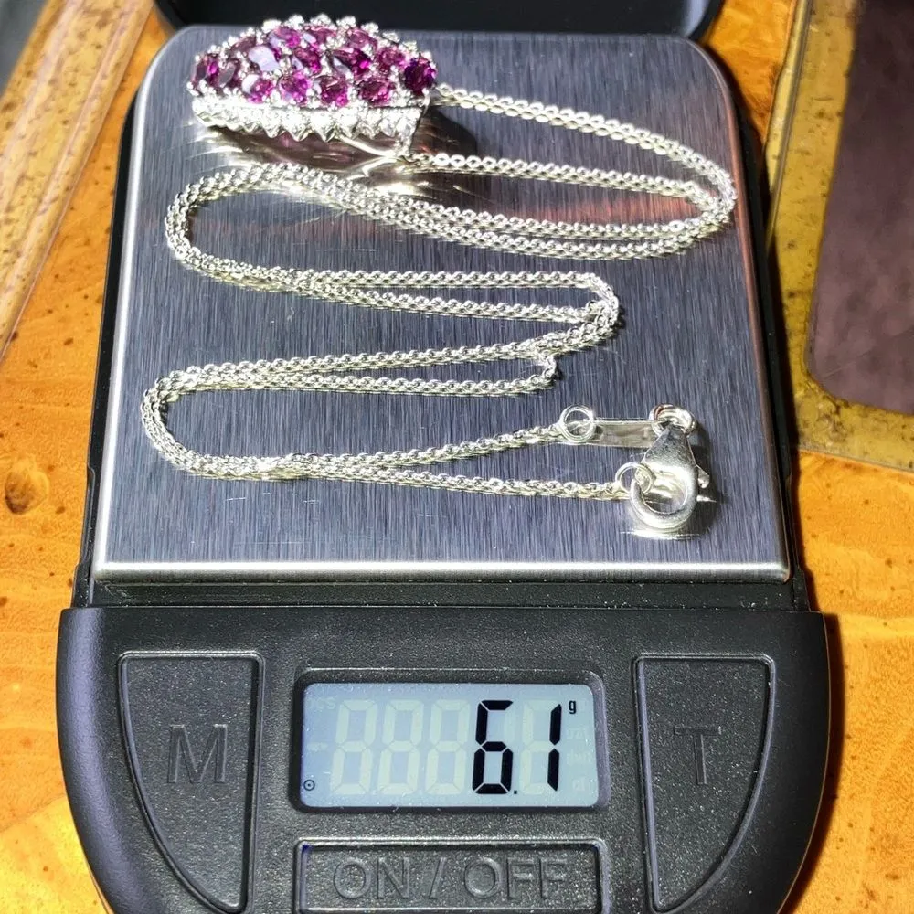 Natural Ember Garnet Sterling Silver Necklace - Image 6