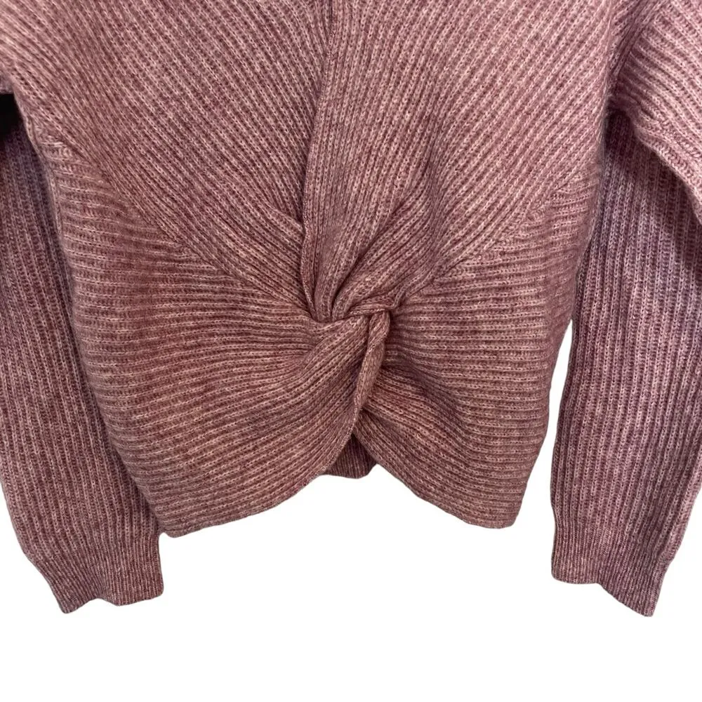 NEW Angel Of the North Anthropologie Pink Heather Wool V-Neck Sweater Small - Image 8