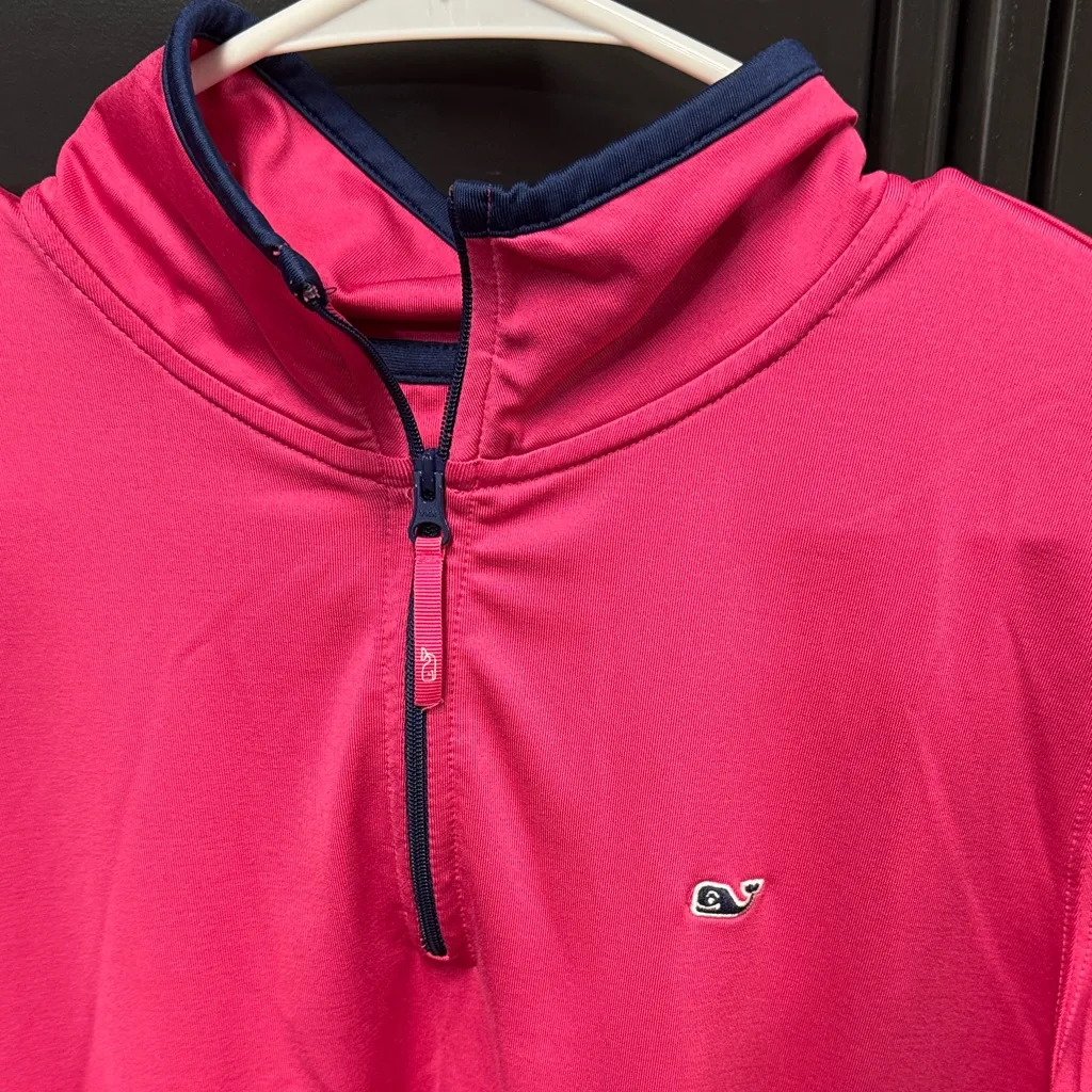 NWOT Vineyard Vines Performance Pink Quarter-Zip Pullover Sz M - Image 2