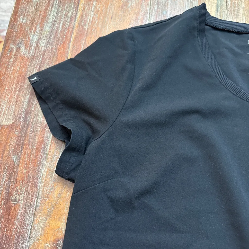 Jaanuu Black Short Sleeve V-Neck Scrub Top XL Womens Nurse Medical - Image 3