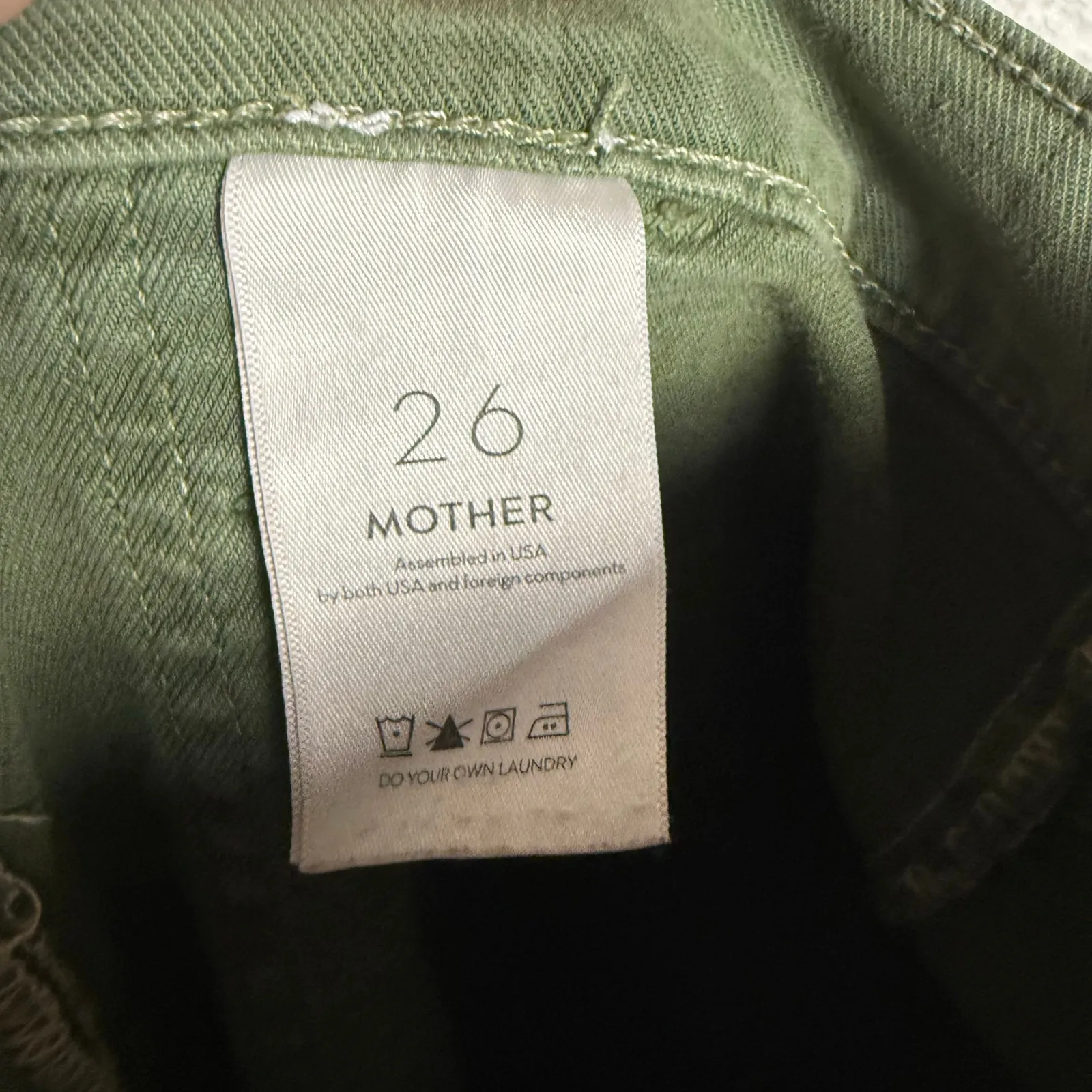 Mother The Wrapper Patch Springy Utility Jogger Jeans Army Green Size 26 - Image 7