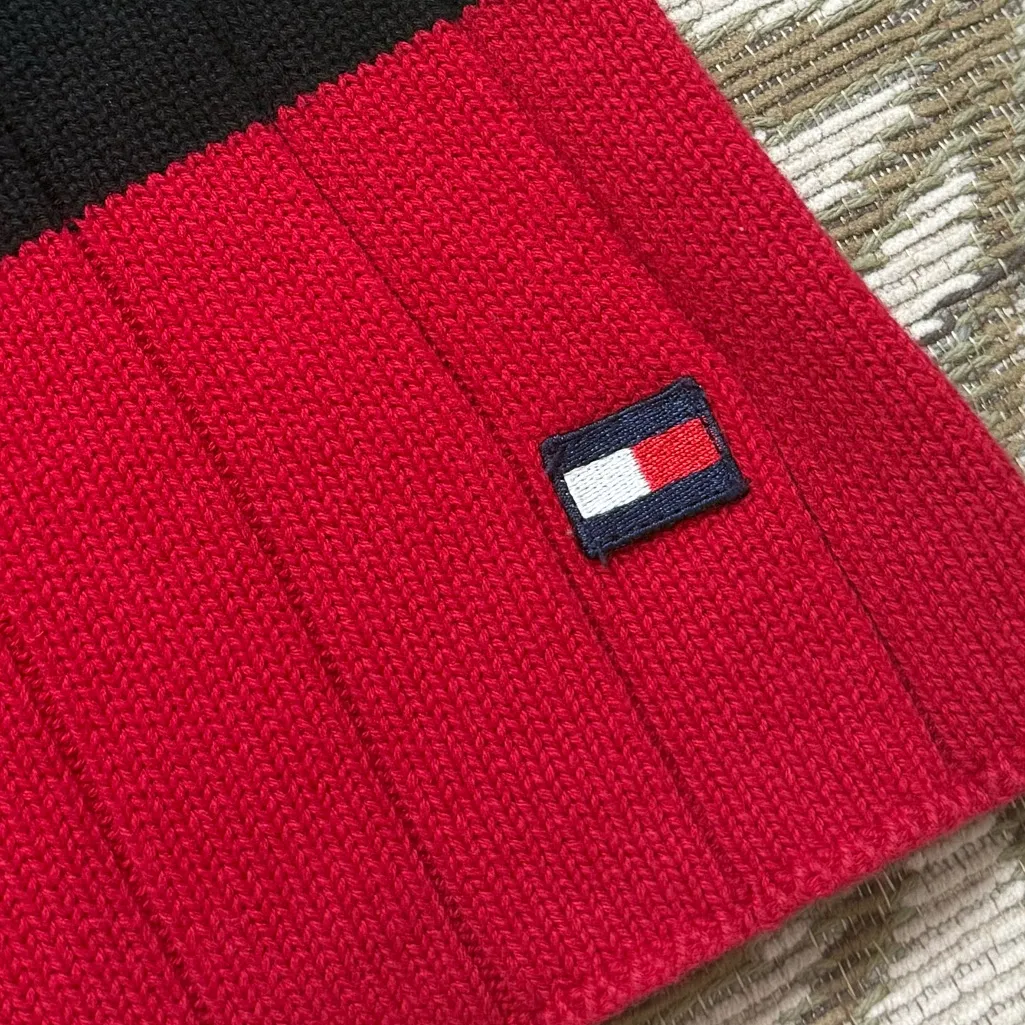 Vintage Tommy Hilfiger Sweater Pullover Striped Colorblock Ribbed S Small - Image 3