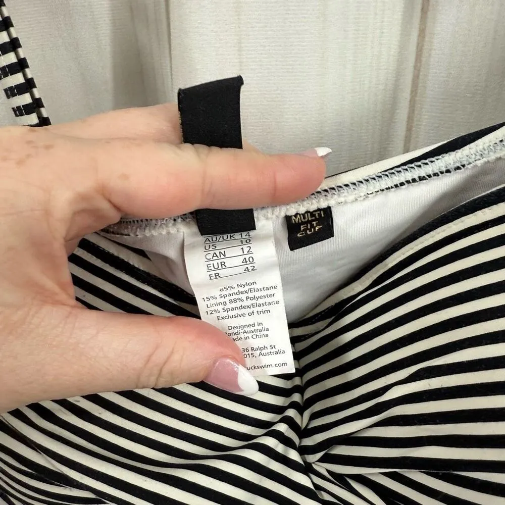 Niptuck Swim Women’s 10 Striped One Piece Swim Beach Ocean Pool - Image 3