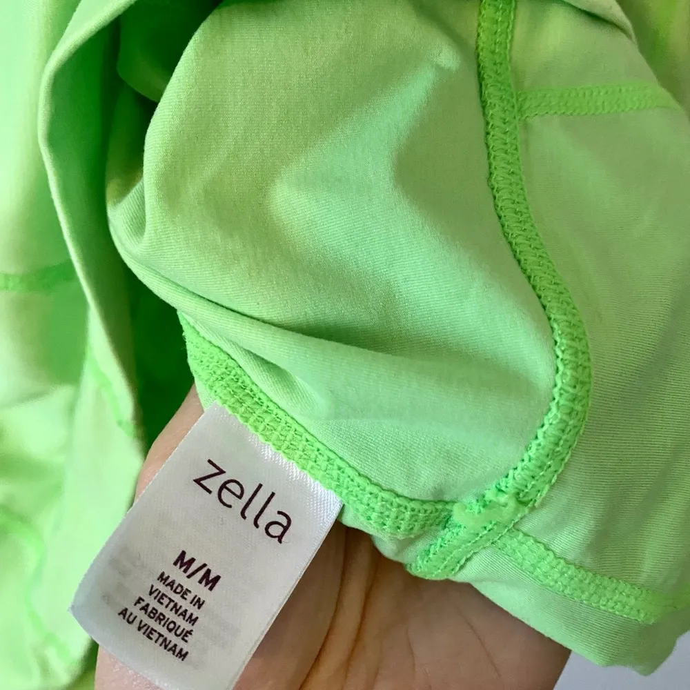 Zella Lime Green Hooded Long Sleeved Pullover | M - Image 5