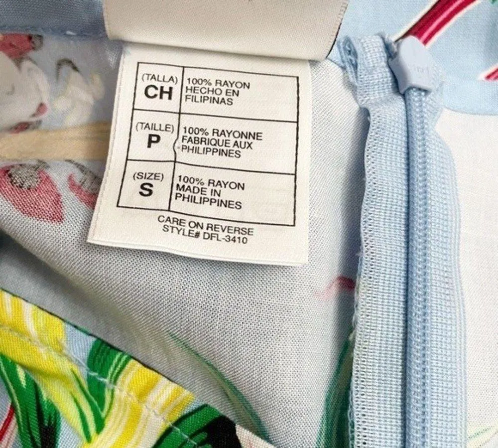 Disney Hawaiian Print Sleeveless Mickey Minnie Tropical Maxi Dress Size Small - Image 14