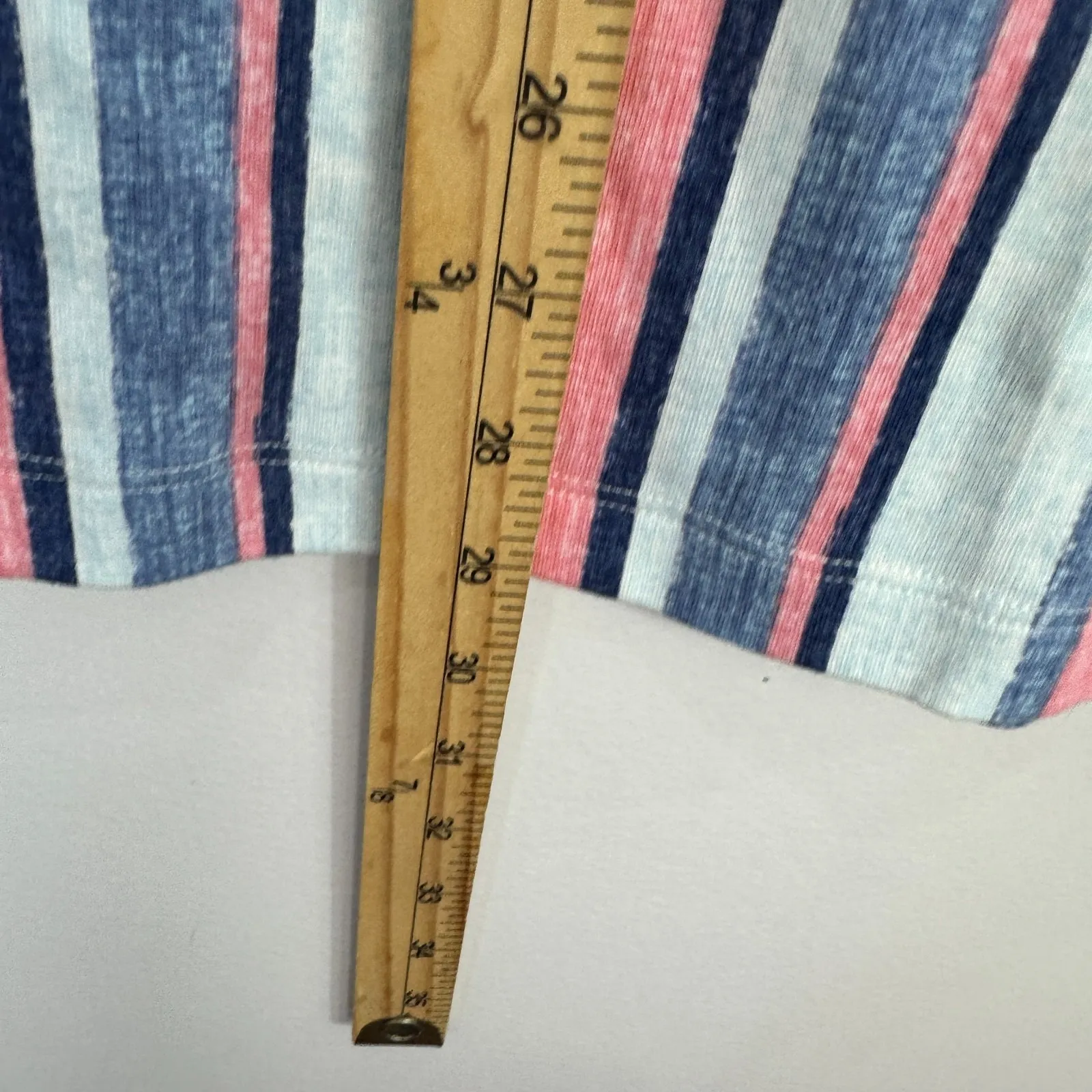 Denim & Co Sleeveless‎ Tunic Top Womens XS Striped Coastal Preppy Resort Beachy Blue - Image 3